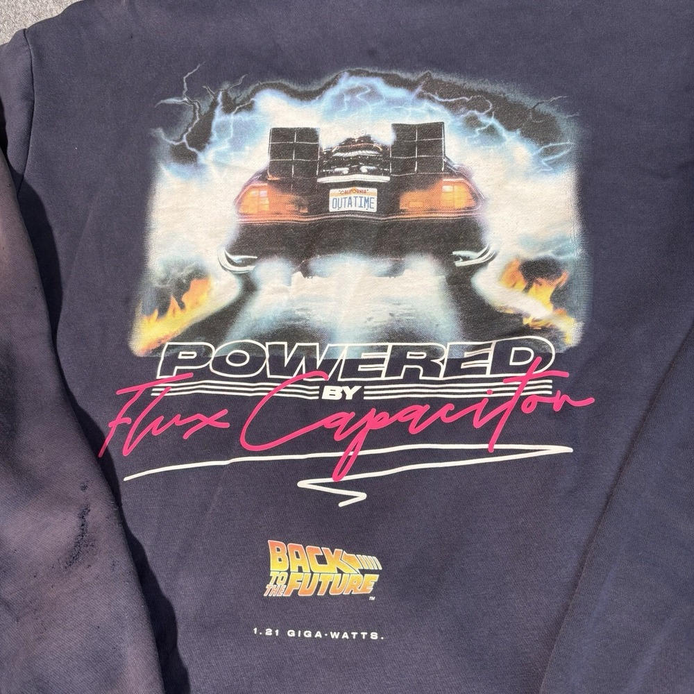 Back To The Future Hoodie Mens Large Flux Capacitor Graphic Movie Pullover Black